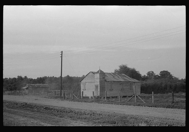 Photo:1930s Rural Farmhouse Dirt Road Telephone Pole Country House