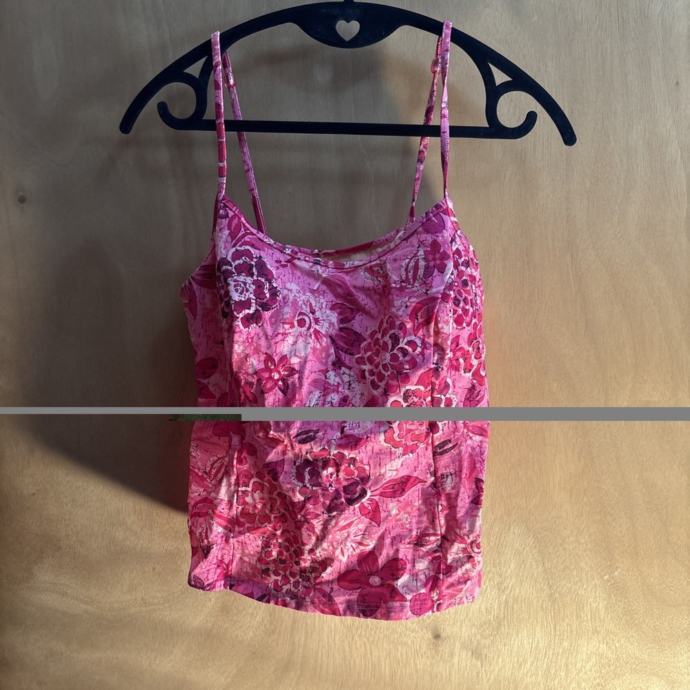 Croft and Barrow Women's Pink Floral 2piece Tankini Size 12