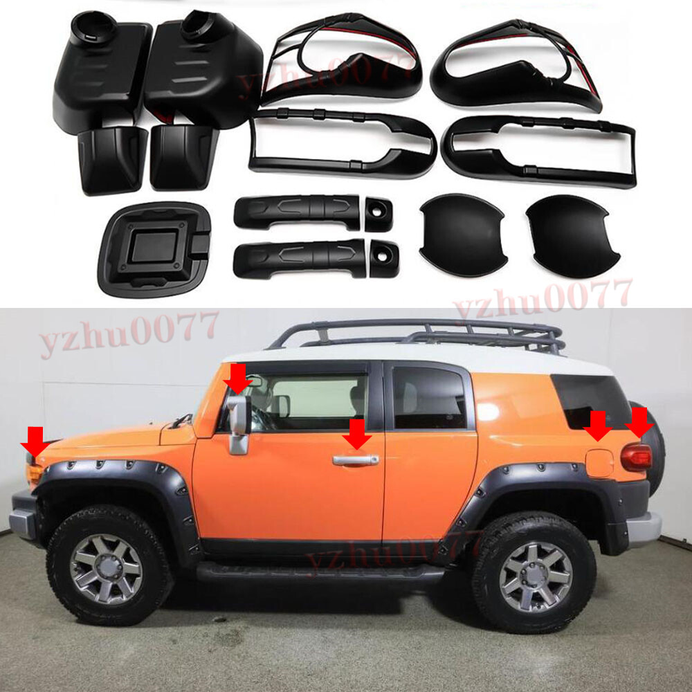 Matte Black Car Exterior Decor Kit Cover 15pcs For Toyota 2007-2020 FJ Cruiser