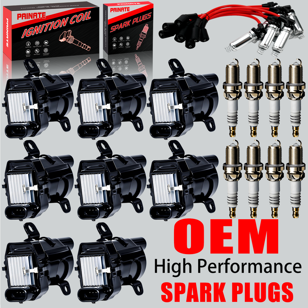 8X Brand OEM Round Ignition Coil Spark Plug Wire For Chevy GMC 4.8 5.3 6.0 UF262