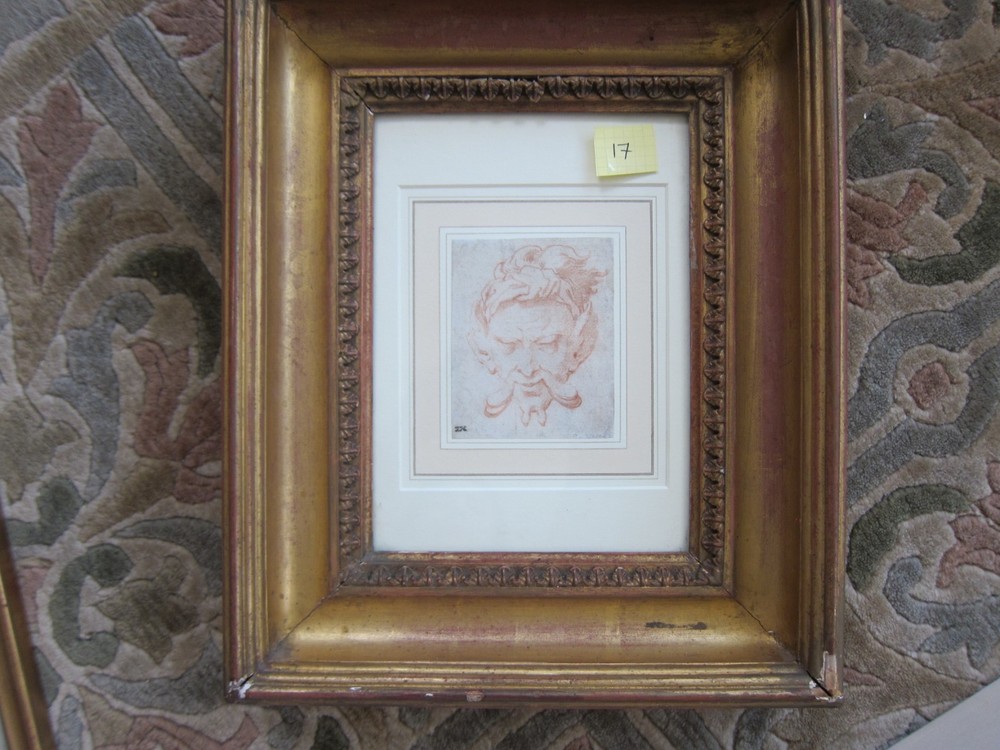 17th Century Florentine School Original Red Chalk Drawing Classical Visage