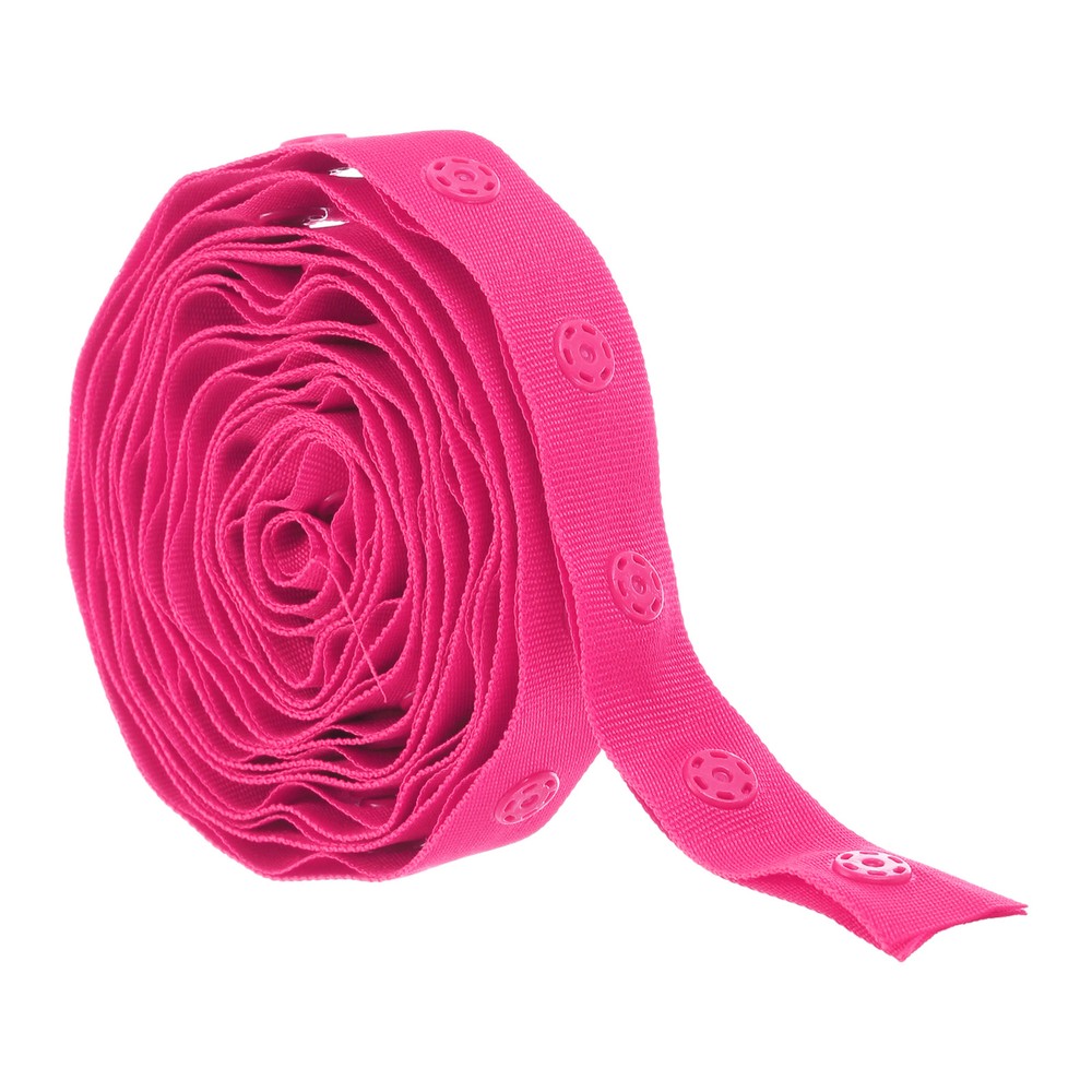 18mm Rose Red Cotton Snap Button Tape - 2 Yard Fastener Trim