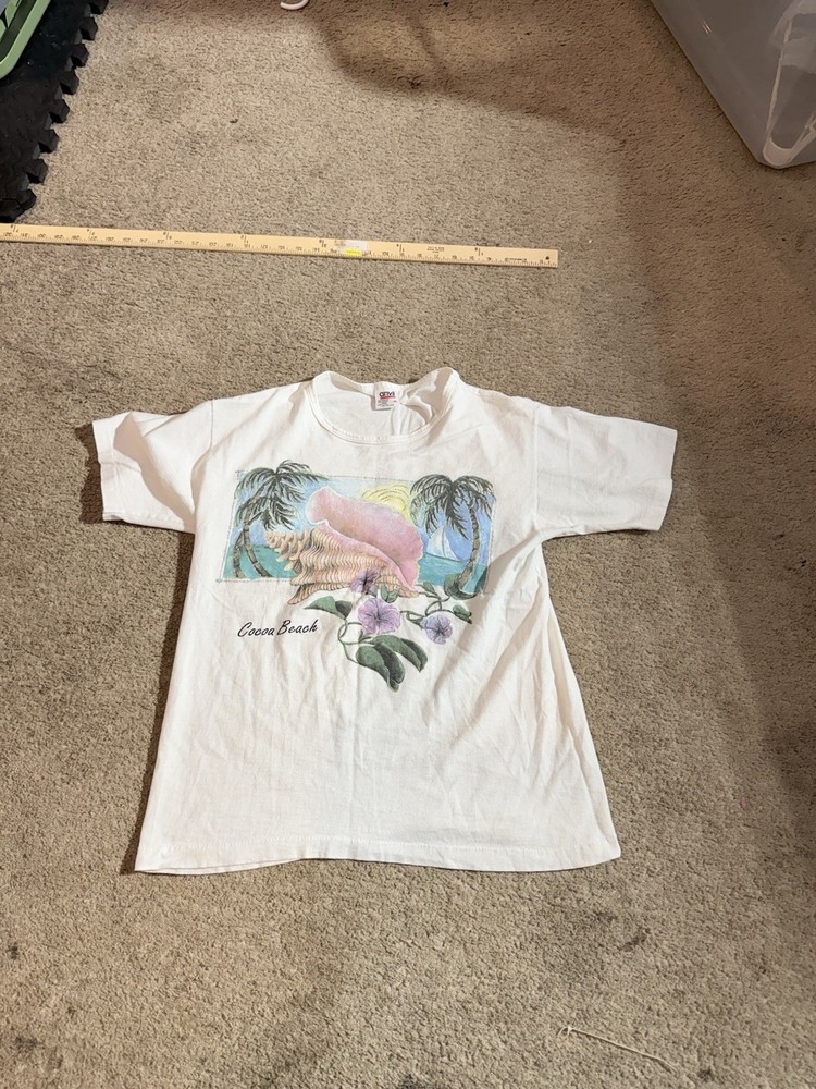 Single stitch Cocoa Beach Florida vintage white cotton t-shirt Size Medium