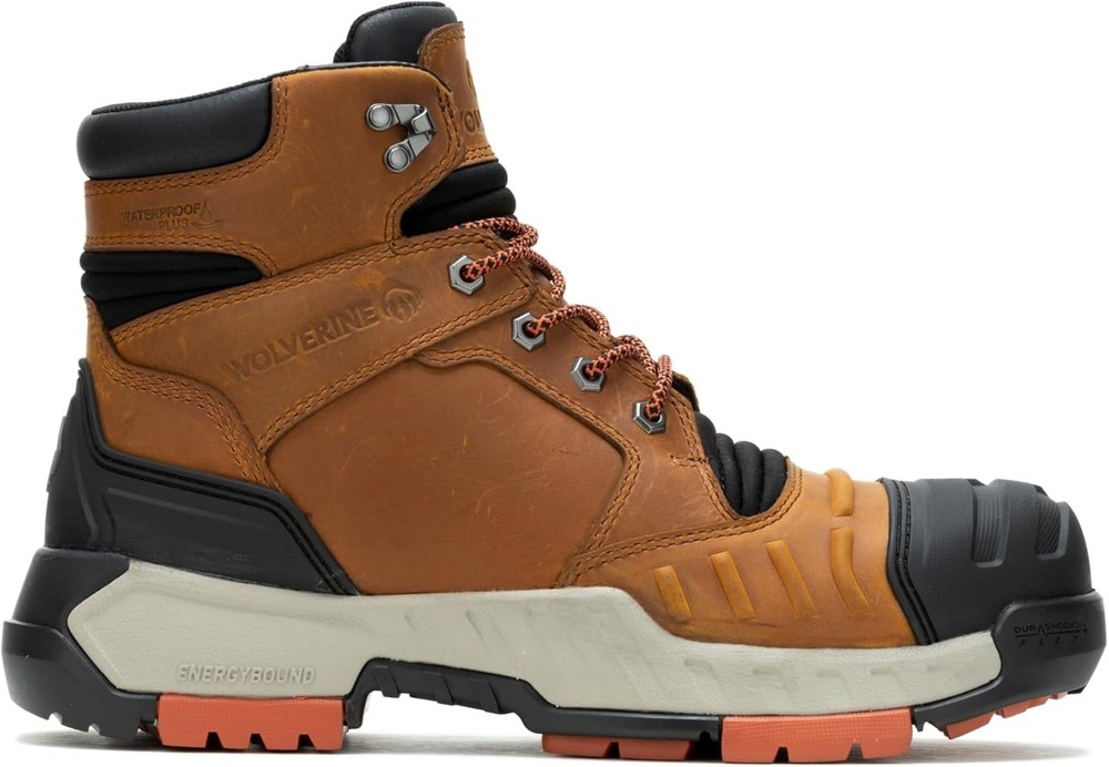WOLVERINE Men's DuraShocks Torque Waterproof CarbonMax 6-Inch Work Boot