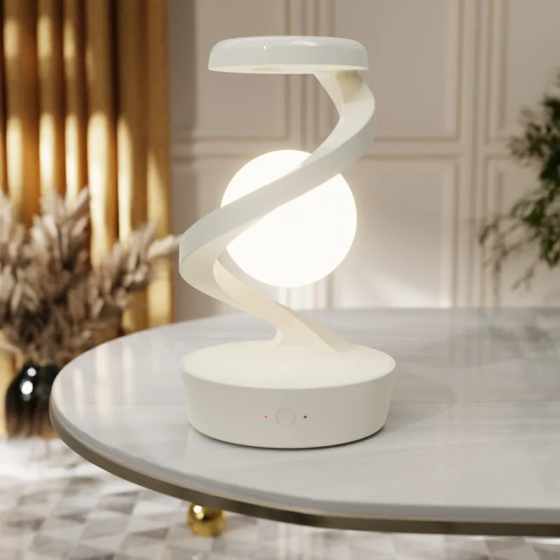 Rotating Moon Desk Lamp with Phone Wireless Charging Sensor Control Table Lamps