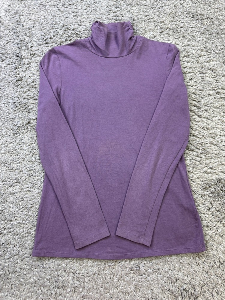 J Jill Top Women XS Petite Violet Purple Casual Minimalist Essential Turtleneck
