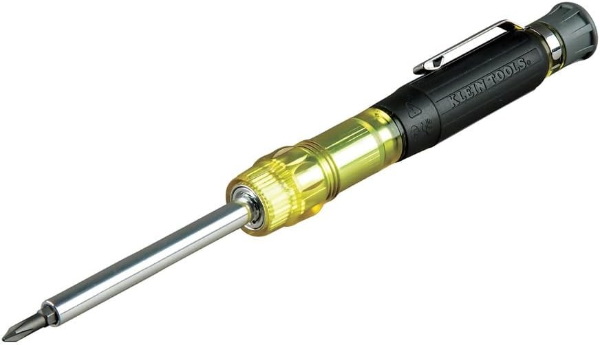 Klein Tools 32614 4-in-1 Multi-bit Precision Screwdriver Set in Yellow and Black