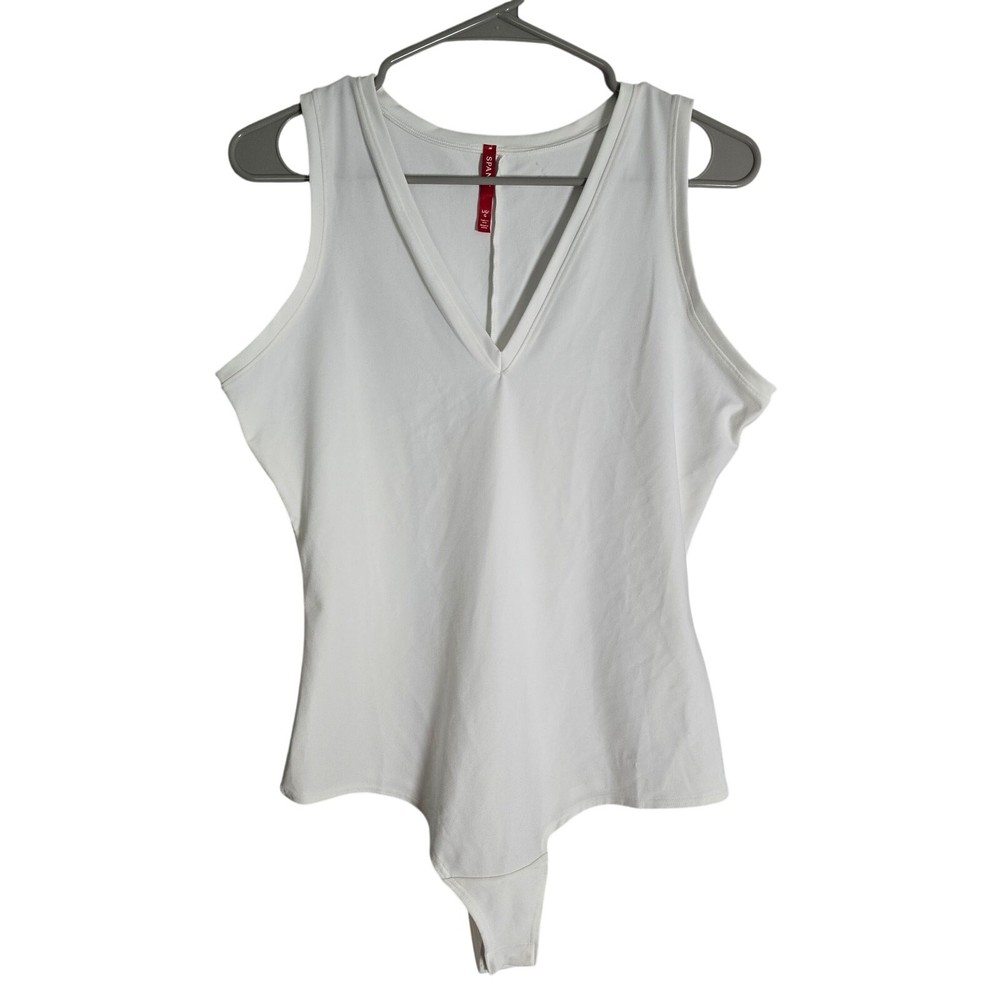 Spanx Bodysuit Bundle Women’s Large Black White Sleeveless Shapewear Top Set