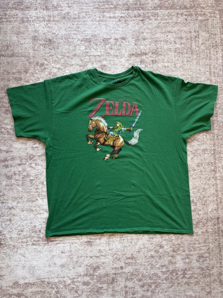 Vintage Oversized Legend of Zelda Graphic Tee – Forest Green  T-Shirt