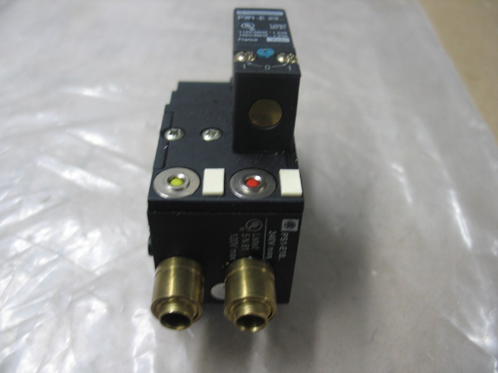 Parker Telemecanique Ps1-E186 6Mm 4/2 Ctrl Valve & Ps1-E23 Solenoid 120Vac P9536
