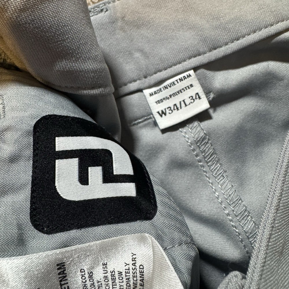 FootJoy Pants Mens 34x34 Gray Athletic Fit Stretch Performance Golf FJ 5-Pocket