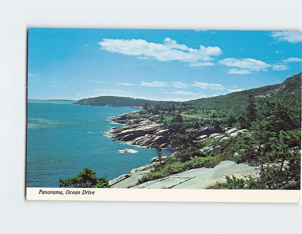 Postcard Panorama Ocean Drive Acadia National Park Bar Harbor Maine USA-image