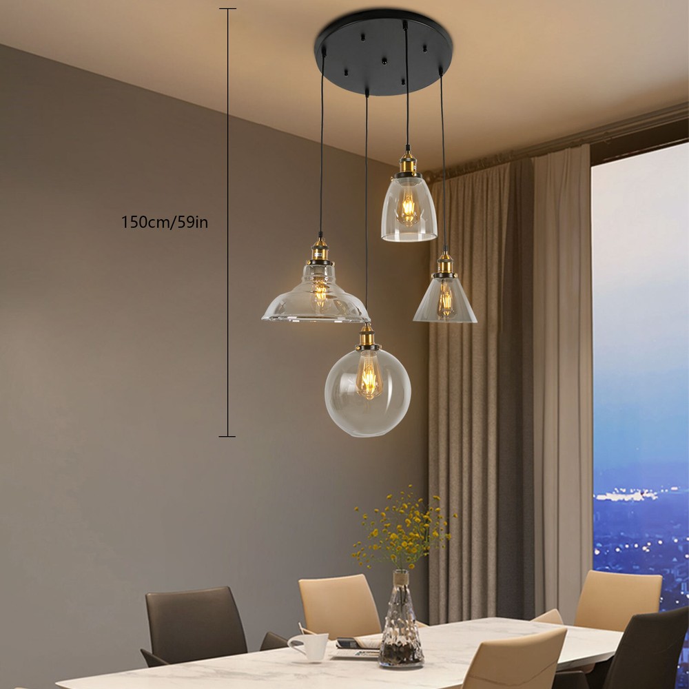 Modern Glass Pendant Chandelier for Kitchen Island Lighting