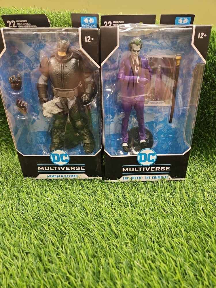 The Joker The Criminal & Armored Batman  DC Multiverse McFarlane Lot Of 2