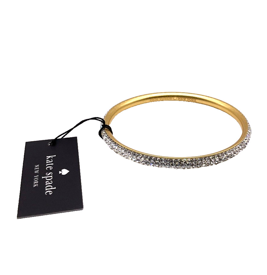Kate Spade Razzle Dazzle Bangle Clear Gold Bracelet Sparkly Bling Jewelry Gift