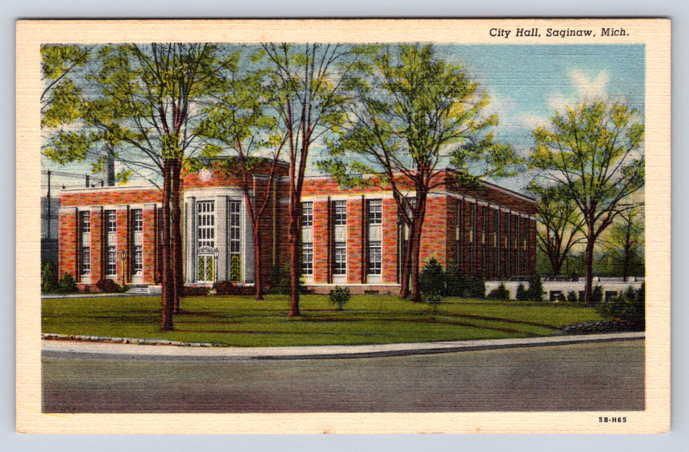 Vintage Postcard City Hall Saginaw Michigan
