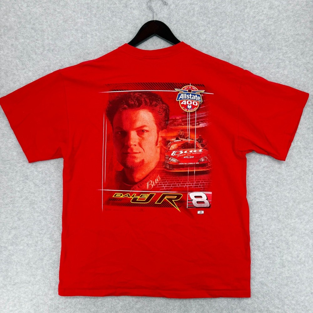 VTG Dale Earnhardt Jr T-Shirt Mens XL NASCAR Red Num 8 Chase Authentics