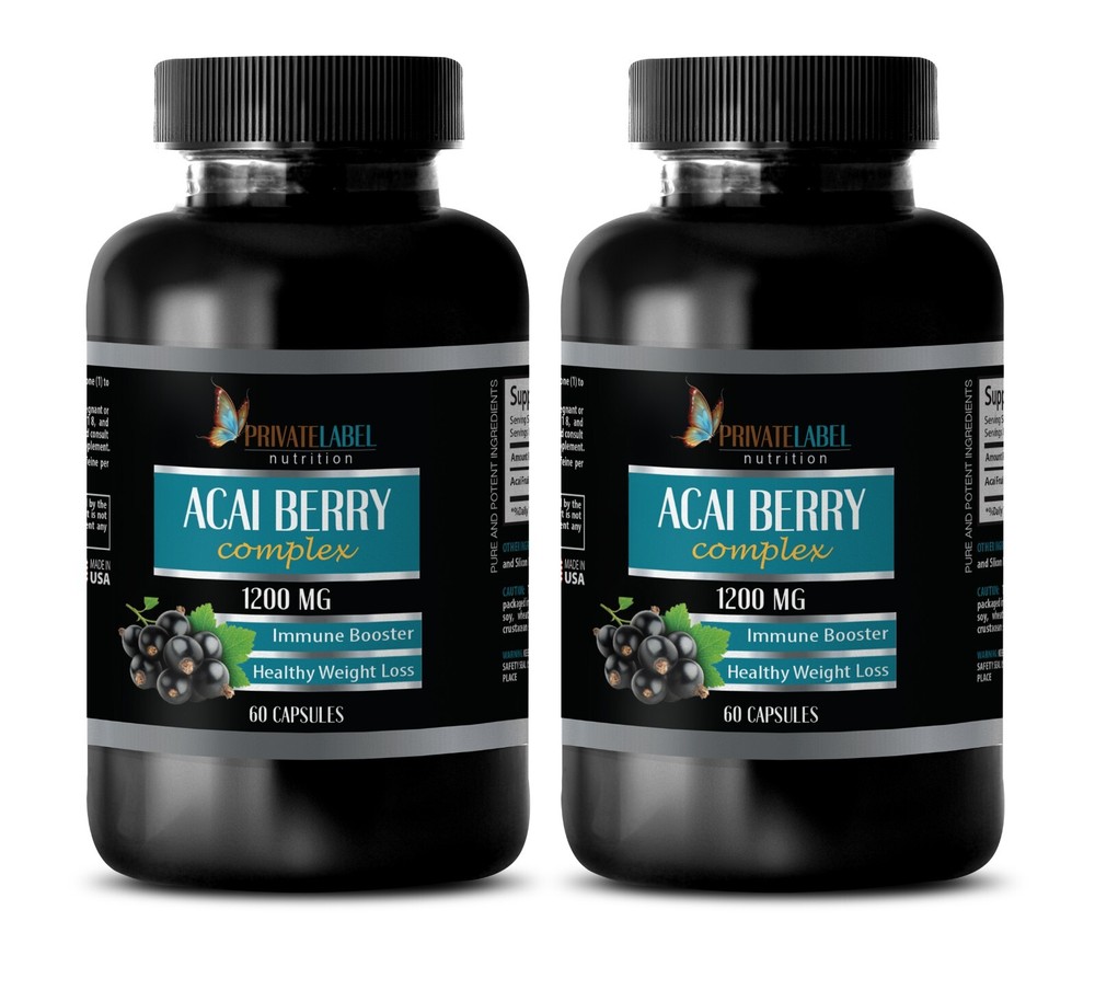 Boost skin glow and vitality with Acai Berry supplements – 2 bottles, 120 capsules