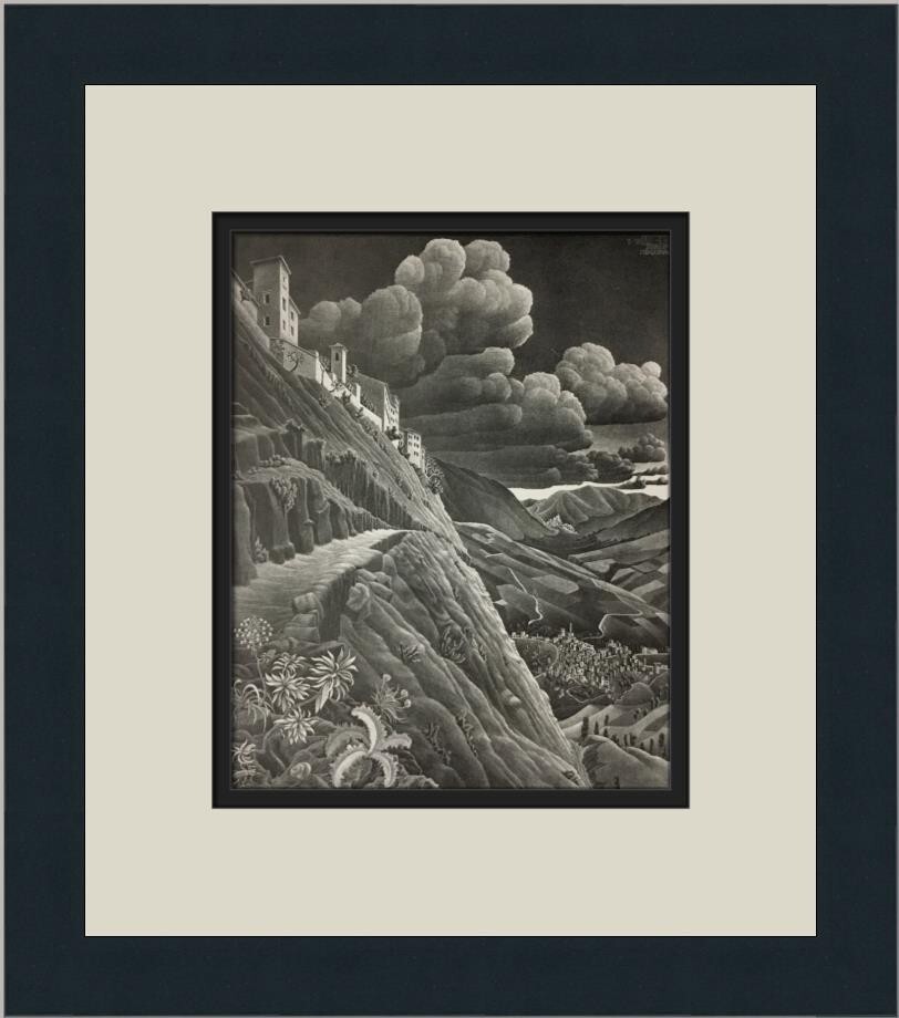 M.C. Escher Castrovala Custom Framed Print