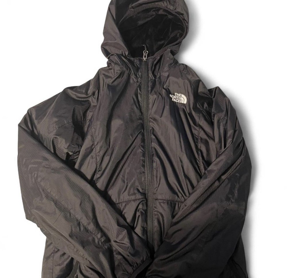 The North Face Black Hooded Full Zip Outdoor Windbreaker Jacket Men Logo