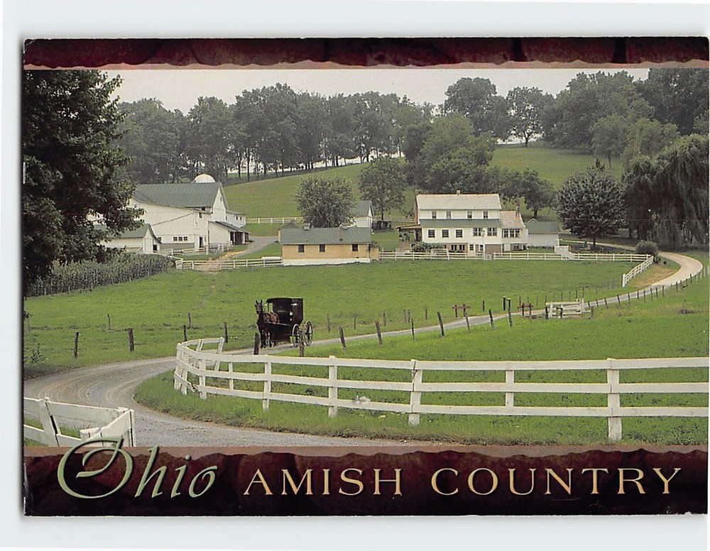 Postcard A picturesque farm Ohio Amish Country Ohio USA