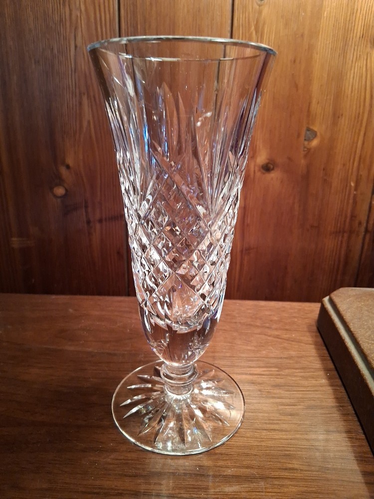 Vintage Waterford Crystal Ashbourne 7 Inch Height Footed Bud Vase. Beautiful