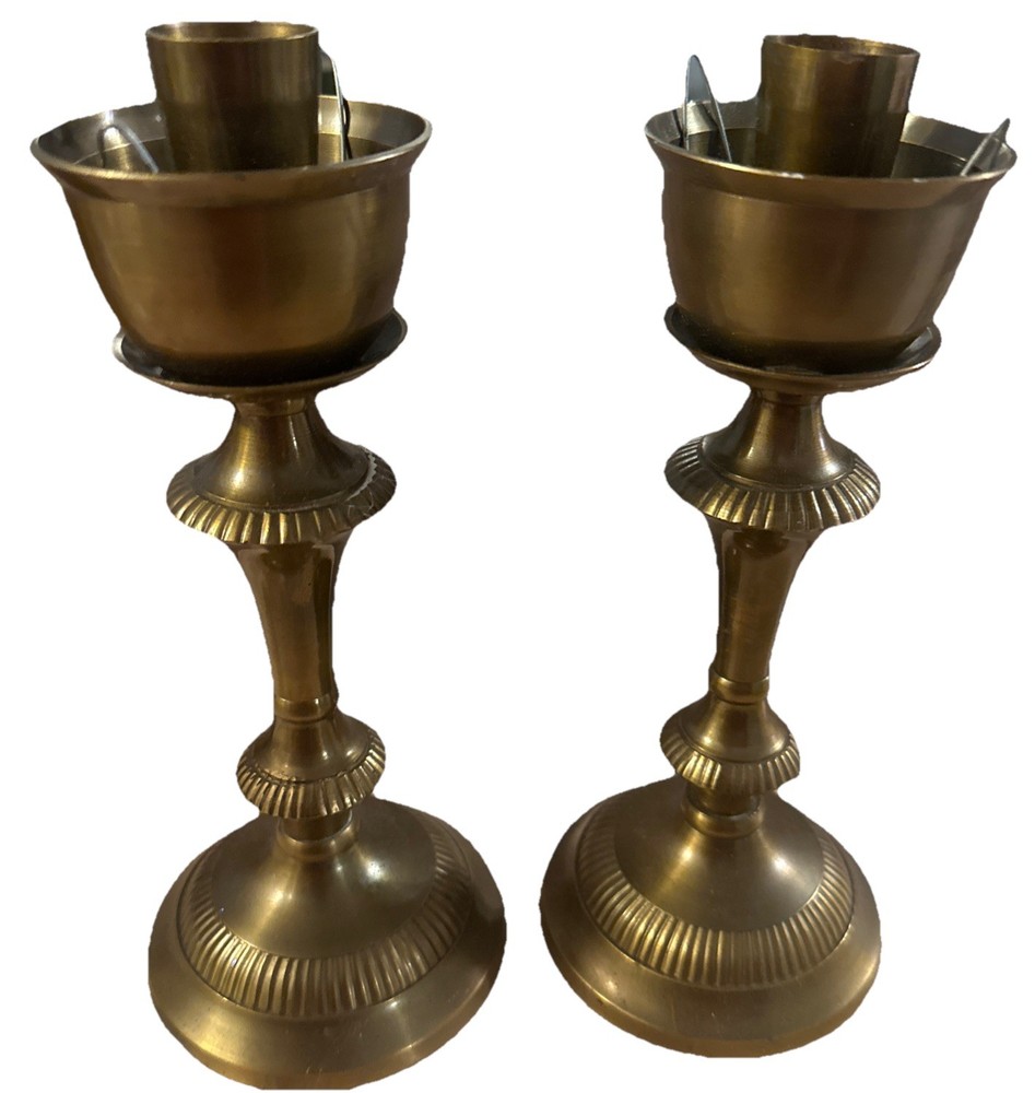 vintage antique bronze brass candle holders