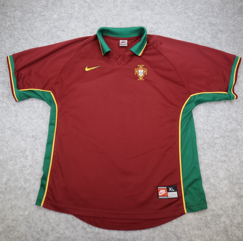 Vintage Portugal Football Shirt Extra Large Burgundy Kit 1997 1998 Nike Jersey