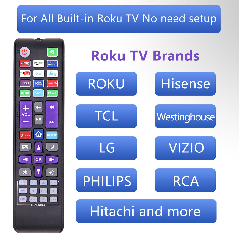 Universal Roku TV Remote Compatible with TCL, HITACHI, and ONN Models