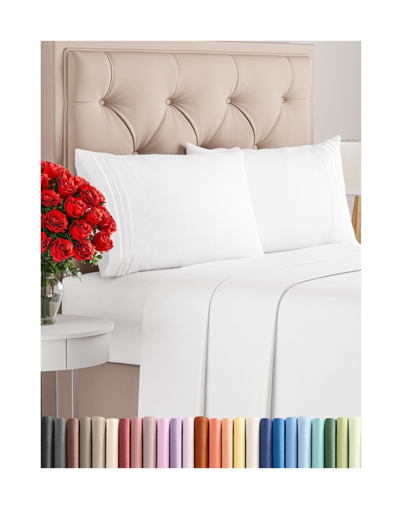 Cal King Size 4-Piece Sheet Set - Ultra-Comfortable, Breathable, and Cooling Bed Sheets for a Restful Night’s Sleep