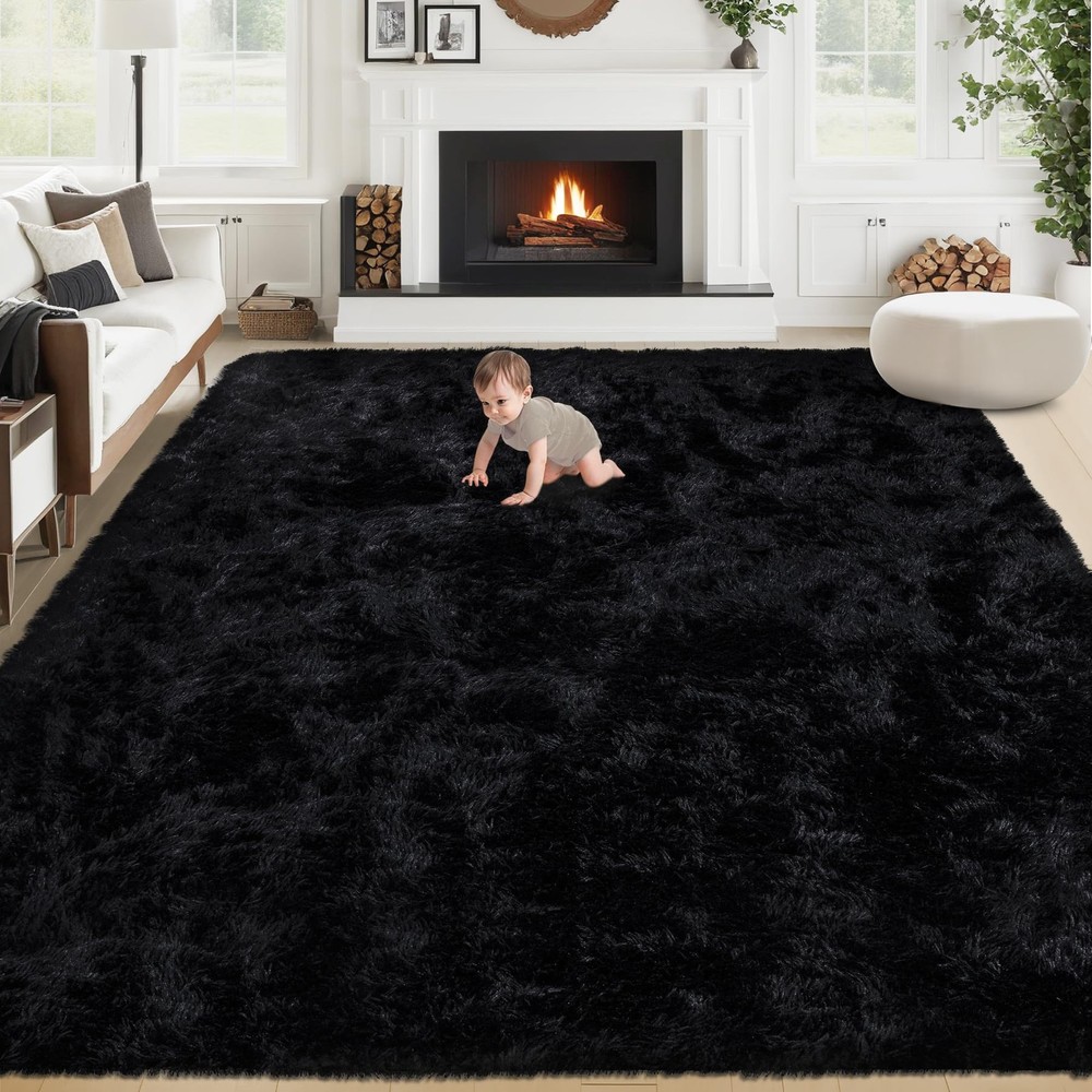 8x10 Area Rugs for Living Room: Fluffy Shag Soft Washable Rug Large Fuzzy Plu...