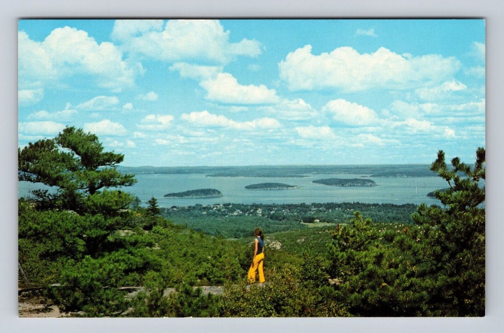 Bar Harbor ME-Maine, Frenchman's Bay And Porcupine Islands, Vintage Postcard