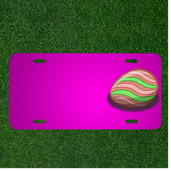 Custom Personalized Car License Plate With Add Names To Easter Egg Pink Green