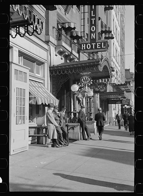 Photo:Hagerstown Maryland Main Street 1937 Hotel Exterior Men Sidewalk