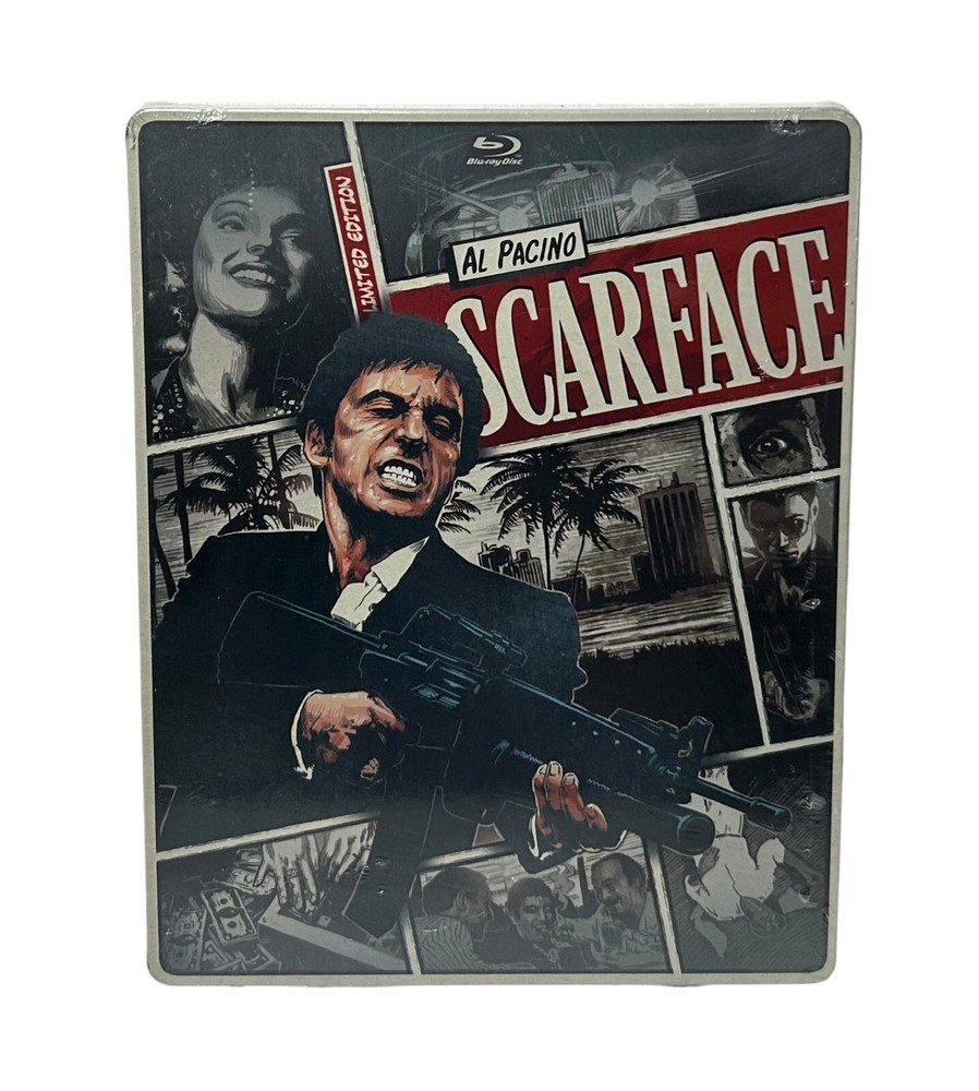 Scarface (Blu-ray/DVD, 1983, 2-Disc Steelbook) Cult Classic Al Pacino NEW SEALED