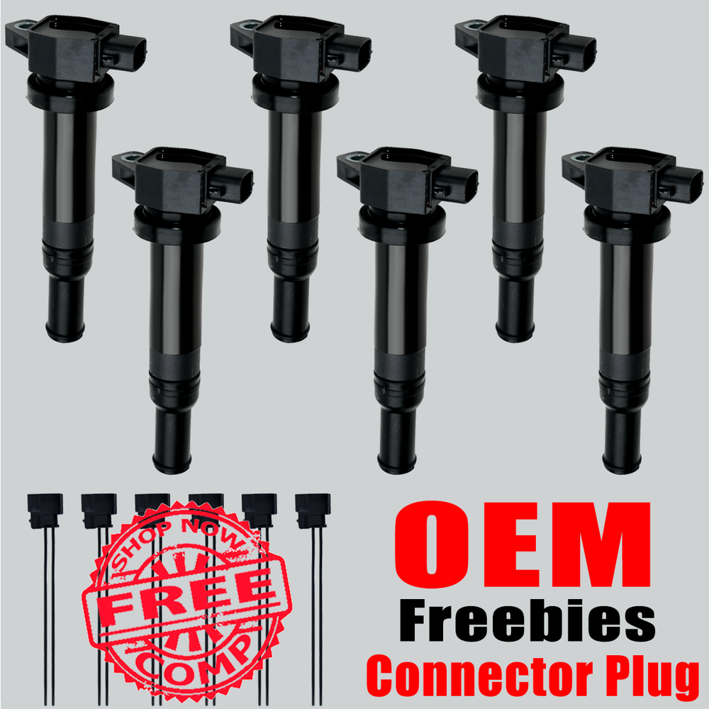 6X OEM Ignition Coil & Connector Plugs For Kia Magentis Optima Rondo 2.7L UF558