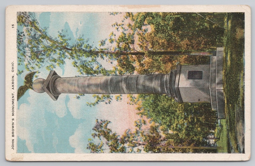 John Brown's Monument Akron Ohio Postcard