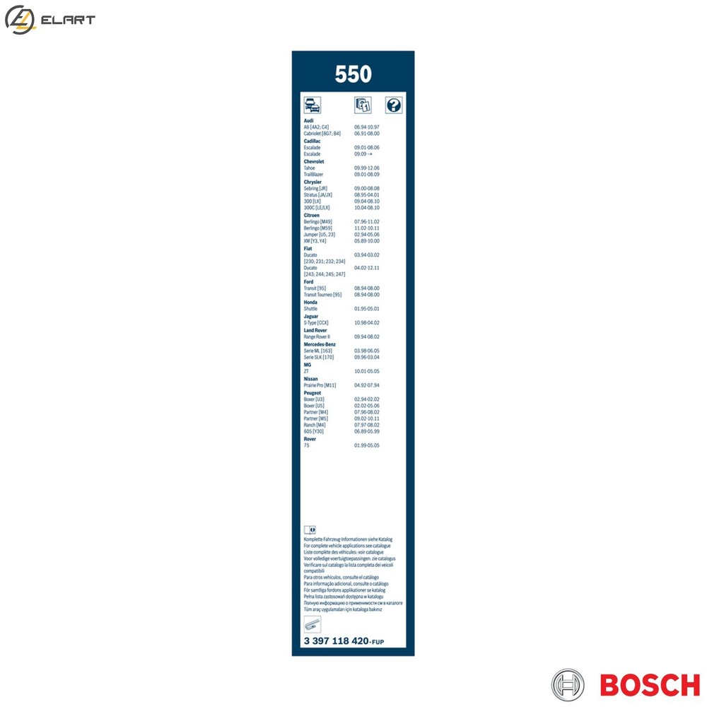 WIPER BLADE 3 397 118 420 FOR GAZ GAZELLE/NEXT/Platform/Chassis/Van/Bus VOLGA