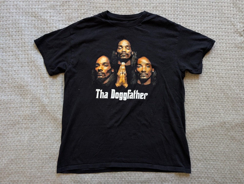 Tha Doggfather Shirt Mens Medium Black Death Row Records Rap Hip Hop Snoop Dogg