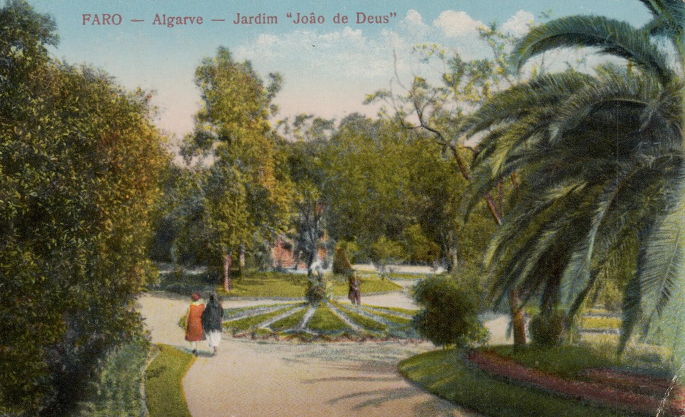 Faro, Algarve, Jardim João de Deus, Portugal, vintage postcard