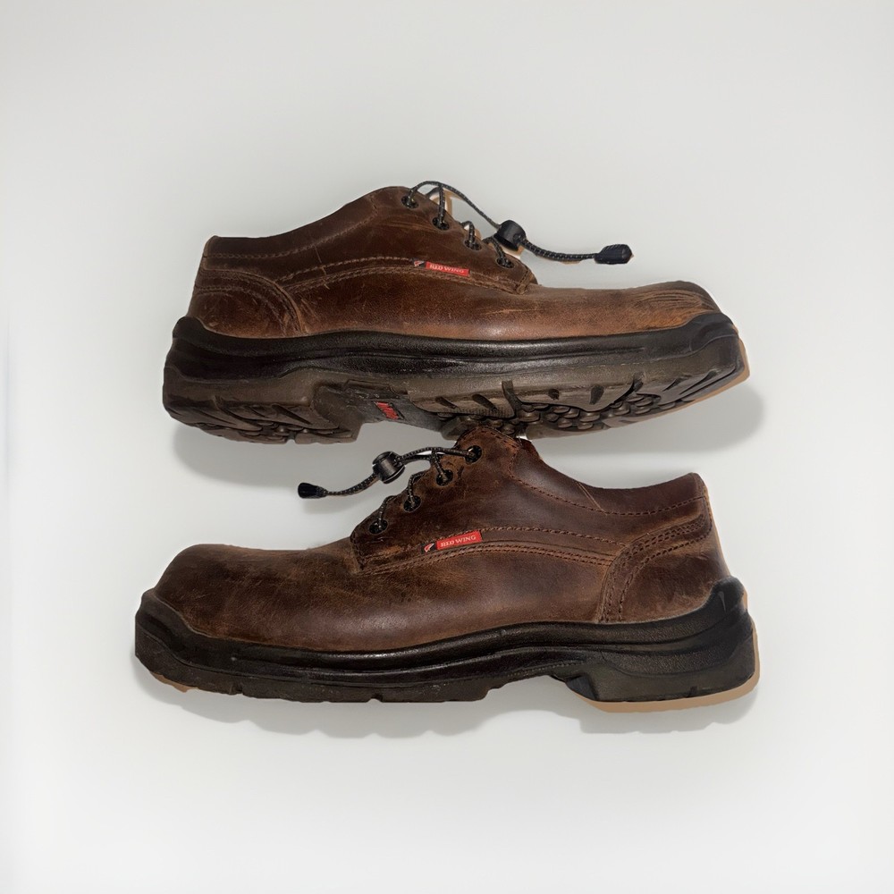 Red Wing D Steel King Toe Safety Shoes Brown Suede US 11.5M lace locks included