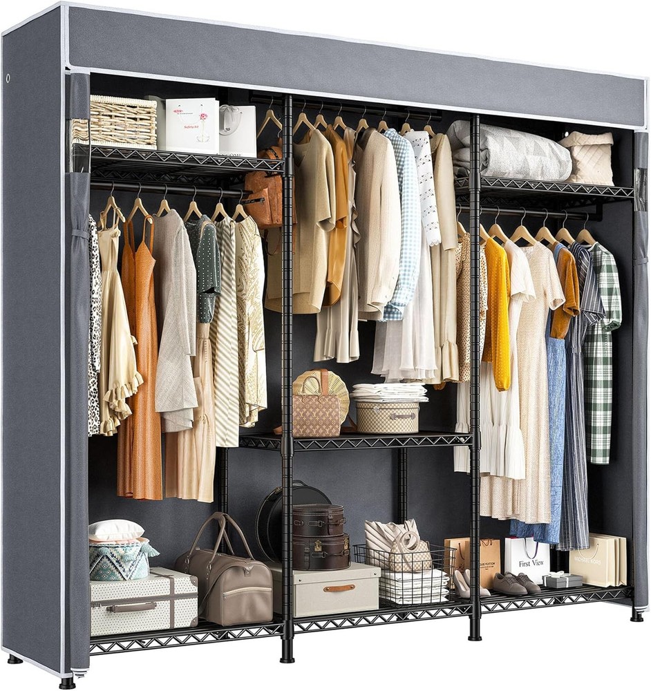 Heavy Duty 800 LB Clothes Rack with Cover for Maximum Storage