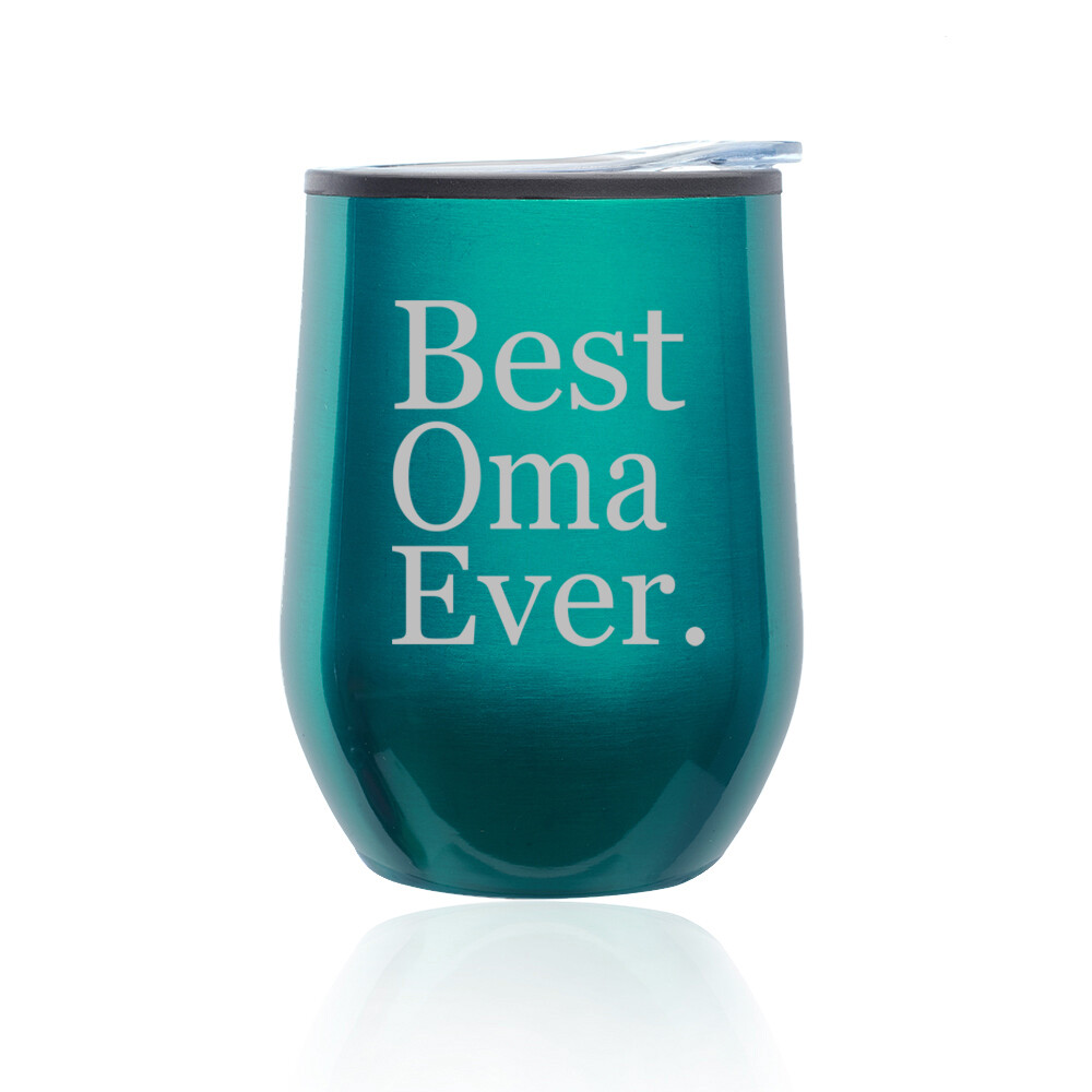 Stemless Wine Tumbler Coffee Travel Mug Cup Best Oma Ever Grandma Grandmother