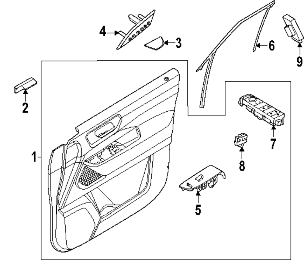Genuine Nissan Door Trim Panel 80900-7KA0A