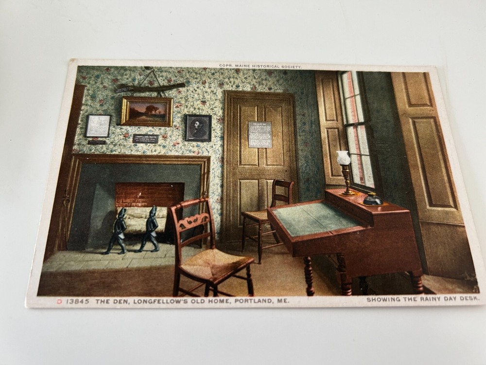 The Den Longfellow's Old Home Portland Maine Postcard