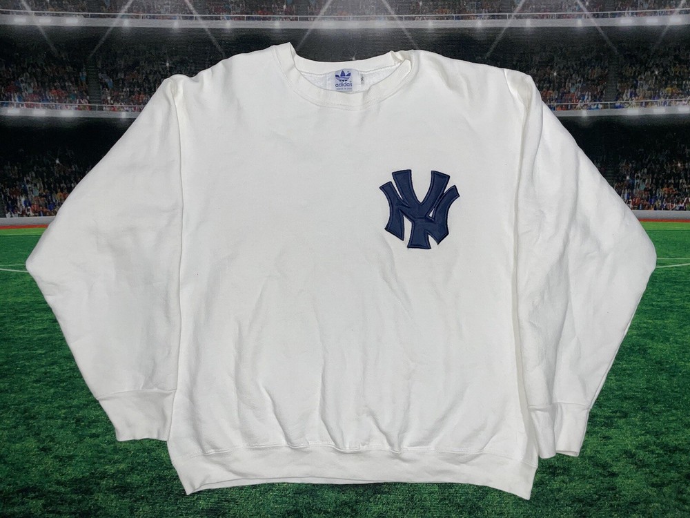 Vintage Adidas New York Yankees White Sweatshirt Men XL Pre-Owned