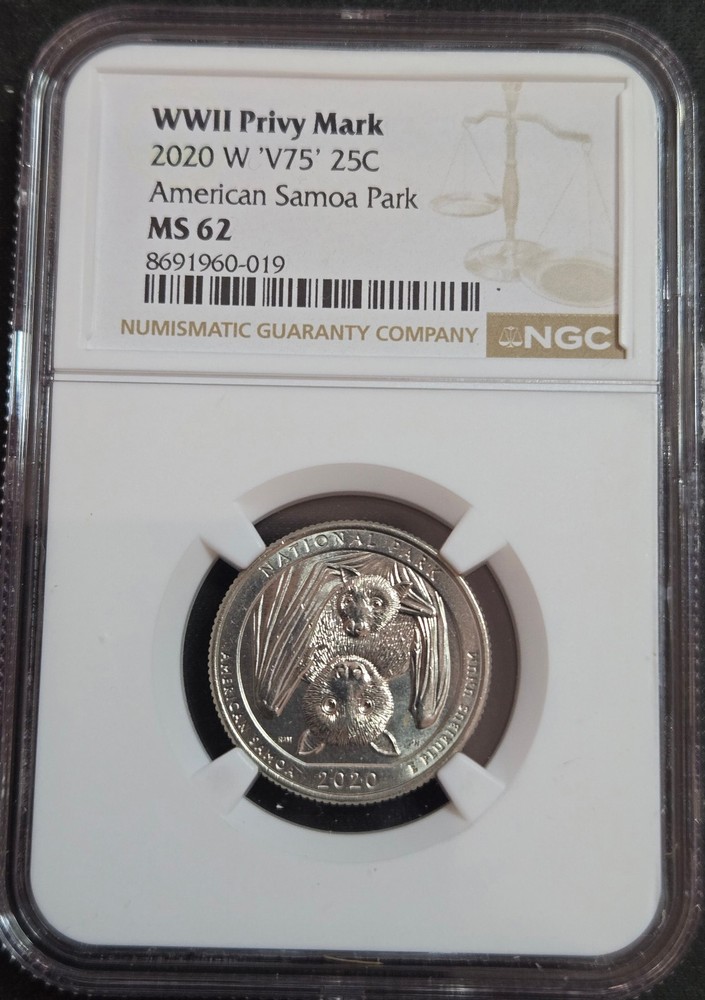 2020-W American Samoa National Park West Point Quarter  Privy “V75” – NGC MS 62