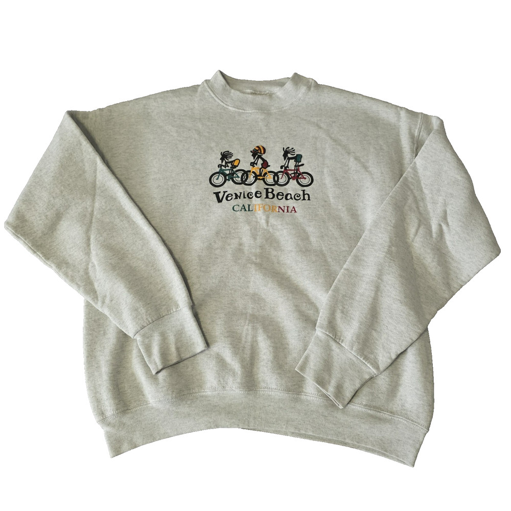 Vintage 90s Venice Beach California Sweatshirt Gray Womens Large Made In USA