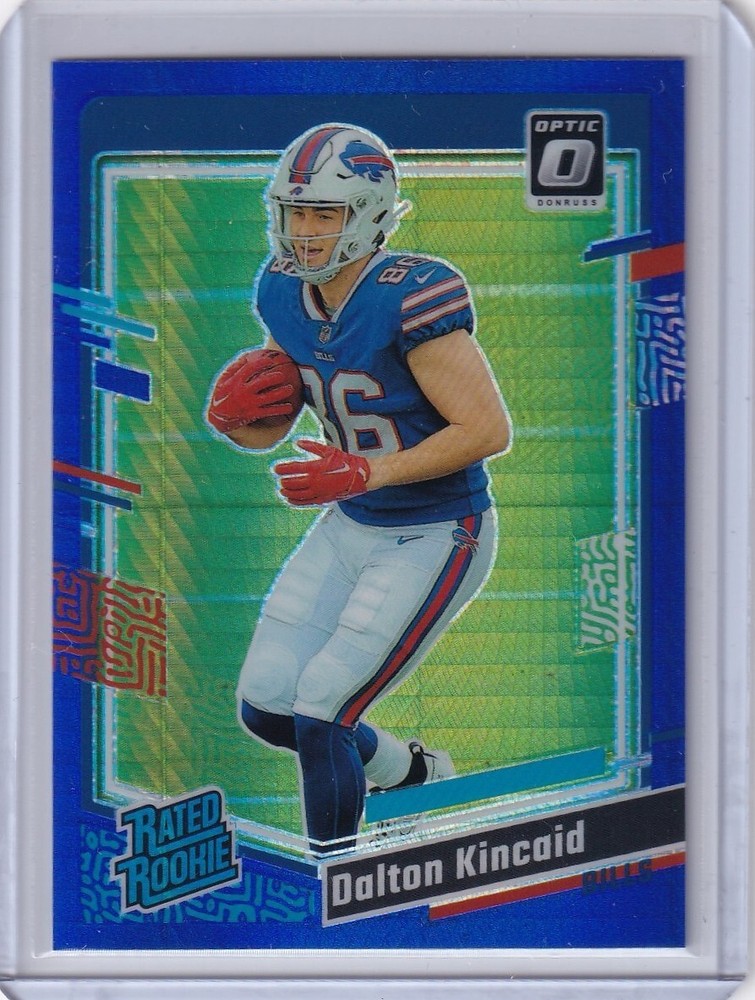 Dalton Kincaid 2023 Panini Donruss Optic Blue Hyper Prizm Rated Rookie Card #211