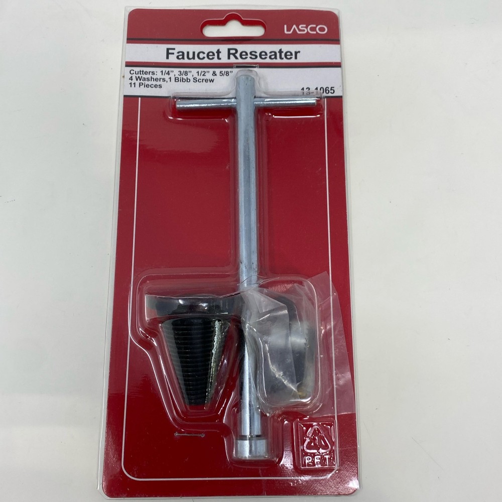 LASCO Faucet Seat Reseater Grinder, 3-Cutter, 1/4-1/2 in, Silver/Black
